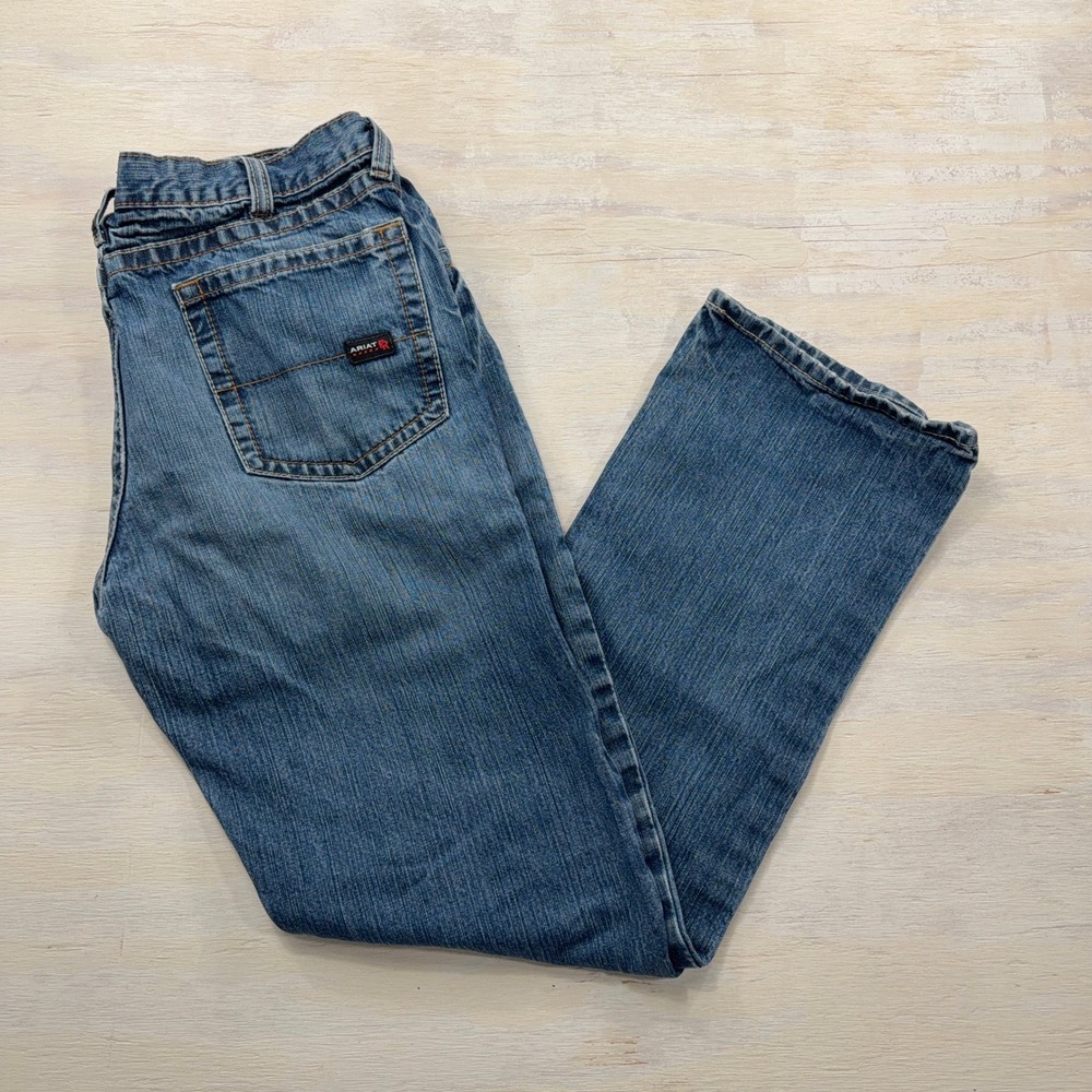 Ariat Jeans FR M4 Relaxed Boot 38x36 Flame Resistant Work Denim Blue Mens